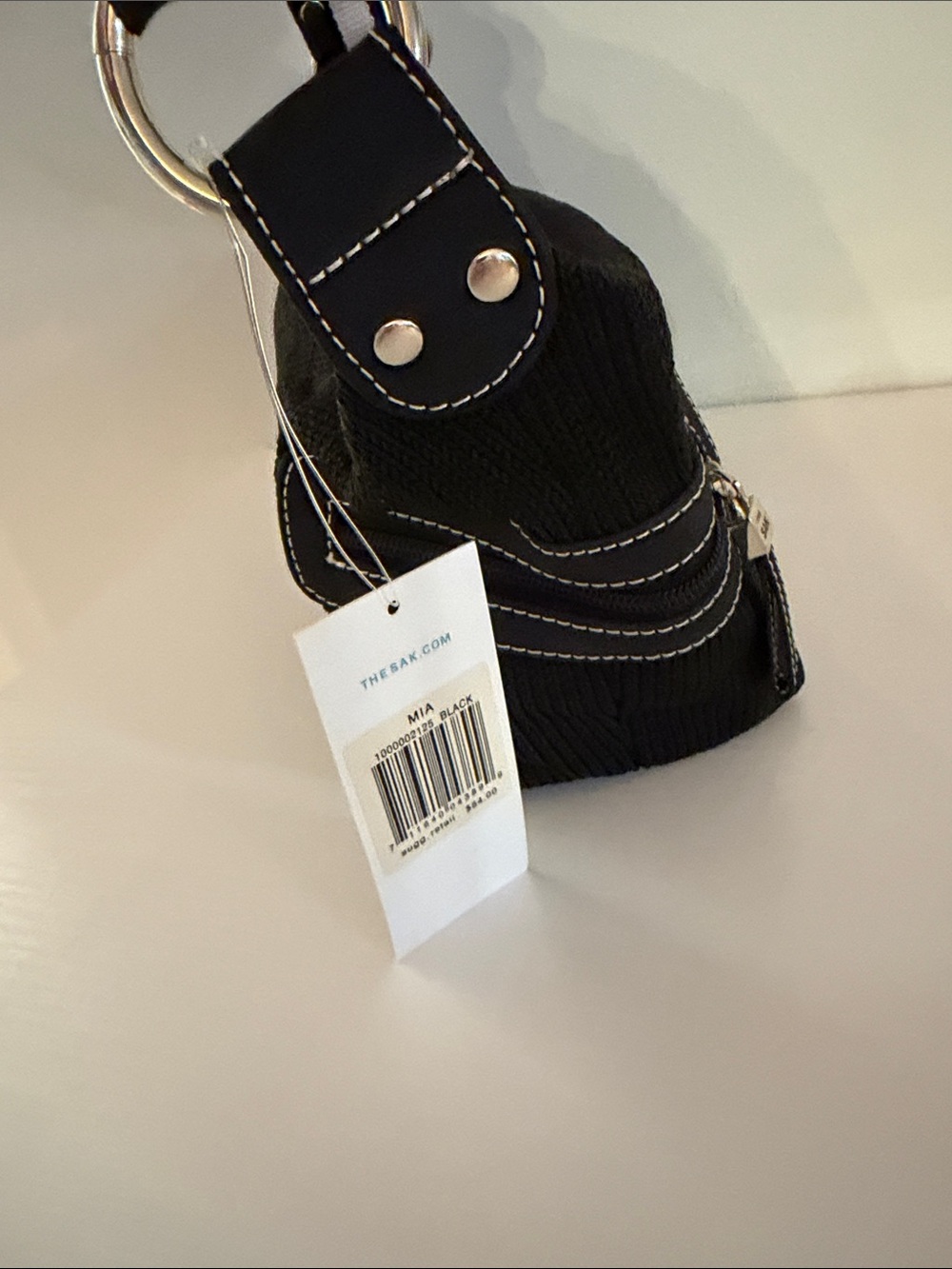 Y2K Vintage The Sak Mia Black Shoulder Bag with Black-and-White Strap - Picture 4 of 8